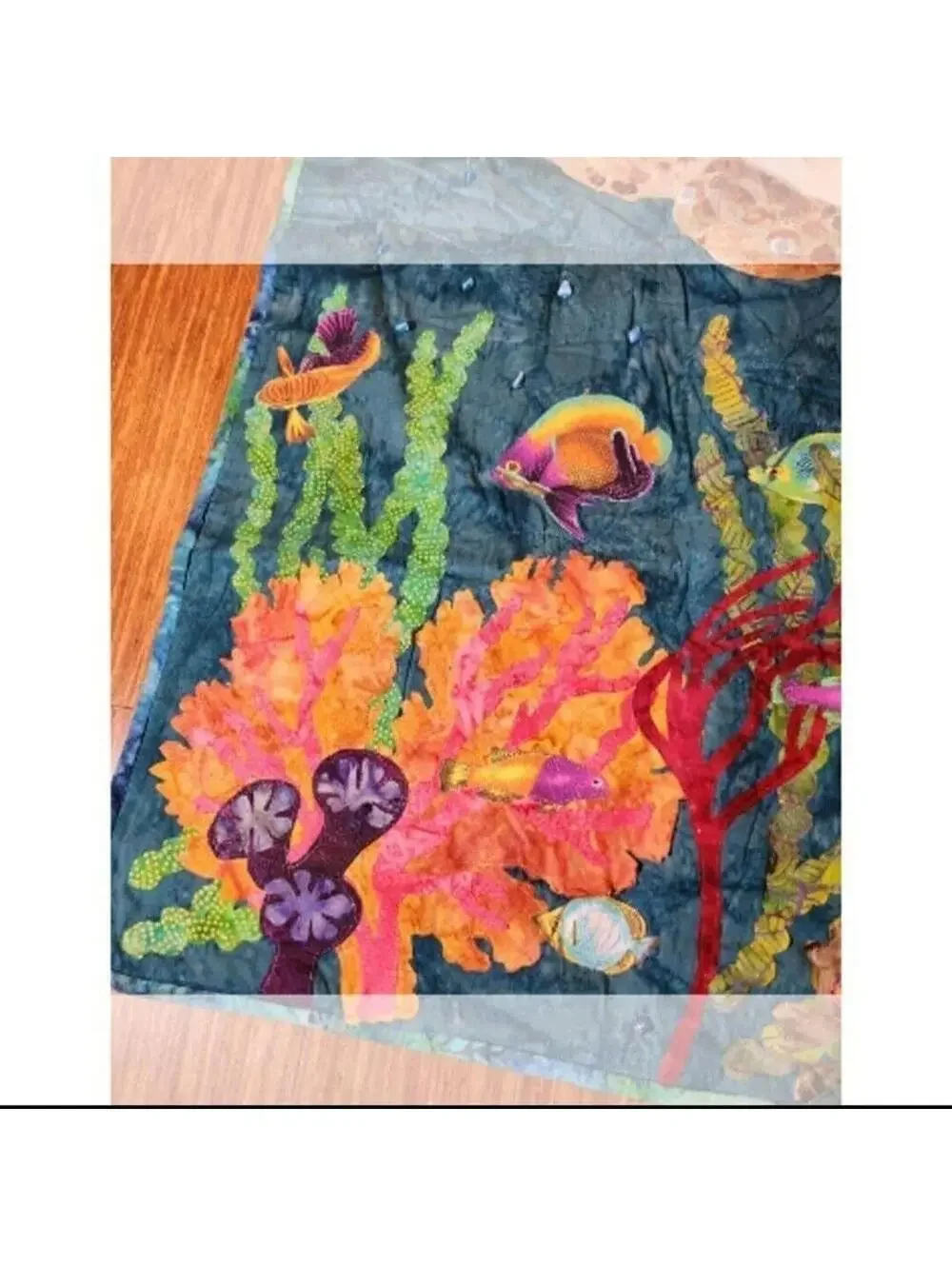 Coastal Turtle Mixed Textile Wall Hanging Handcrafted Ocean Decor